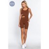 Slickblue Seamless Cut-Out Romper with Double Scoop Neck and Circle Fastener - Sage Green/Mauve/Toffee/White, S/M-M/L - 3 of 4