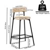 HDZNVF Set of 2 Handwoven Paper Rope Bar Stools - 3 of 4