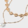 Monstera Pearl Multi-Strand Necklace - A New Day™ Gold - 4 of 4