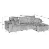 Dolonm L-shaped Modular Combination Sofa,Deep Seat Corduroy Sofa with Armrests, Compressed Boneless Sofa, No Assembly,for Living Room,Bedroom - 2 of 4