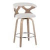 Set of 2 Mid-Century Modern Counter Stools with Wood Legs, Lattice Back, and 360¡ã Swivel for Kitchen or Home Bar - 2 of 4