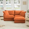 Oversized 83.4" Chenille Slipcovered L-Shaped Modular Sectional Sofa with French Edges and Removable Covers - 2 of 4