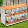 Metal Chicken Nesting Boxes, Two-Tier Chicken Egg Laying Box with 6 Compartments Large Vented Holes Chicken Coop - 3 of 4