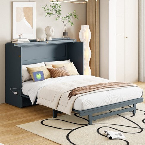 Whisen Clever Design Murphy Bed, Folded into a Cabinet with Large Drawer,USB Ports and Outlets - image 1 of 4