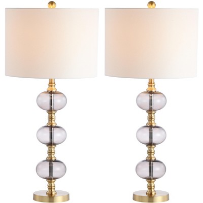 Marcelo Set of 2 Gold and Smoke Grey Table Lamps