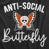 Mens Anti Social Butterfly T Shirt Funny Sarcastic T-shirt Offensive Skull Graphic Cool Tee - Crazy Dog Men's T Shirt - 2 of 4