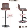 Adjustable Swivel Bar Stools Set of 2/4, 24"-32" PU Leather Counter Stools, 300Lbs Capacity, 360° Rotation for Kitchen/Bar - 4 of 4