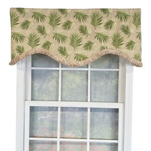 RLF Home 100% Cotton Hawthorn Cornice With Poly/Cotton Ivory lining Rod Pocket Valance 50" x 17" Taupe - 1 of 4