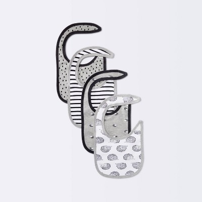 Image of Baby 4pk Bib Set - Cloud Island™ Black/White