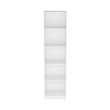 INFURNIC Decorative Bookshelf Compact 5 Shelf Storage Slim Profile Modern Design for Small Spaces, White, 11.77"*17.72"*71.1" - 2 of 4