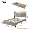 Upholstered Bed Frame w/ Storage Headboard,Platform Bed Frame w/ Storage Drawers, Charging Station No Box Spring Needed - 2 of 4
