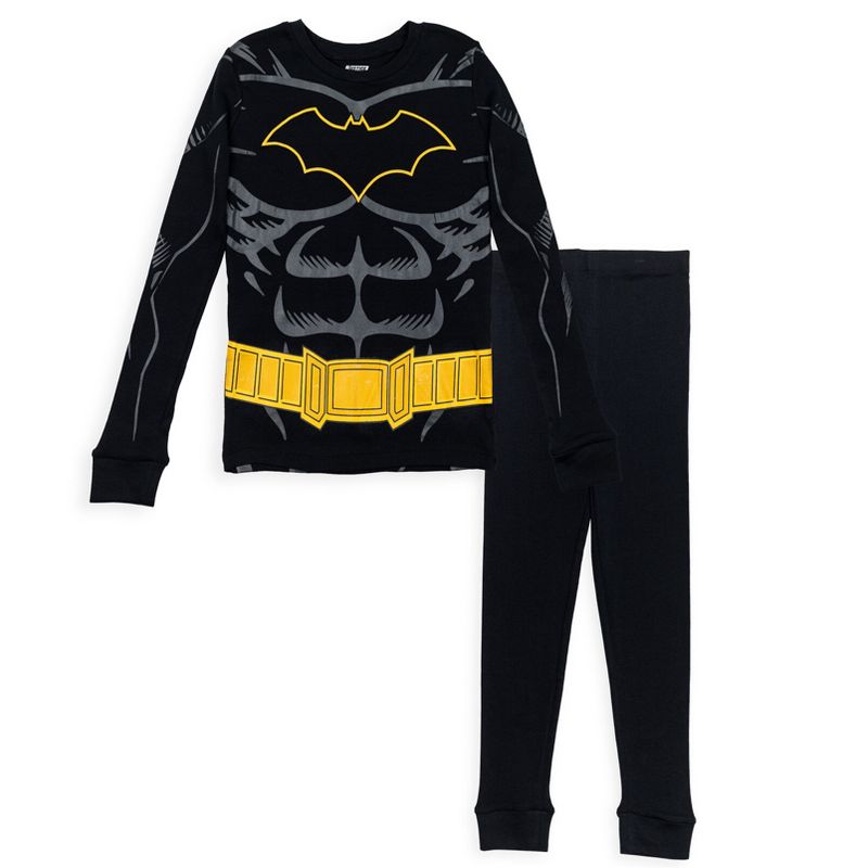 DC Comics Justice League Robin Cosplay Pajama Shirt and Pants Sleep Set Little Kid to Big Kid, 1 of 8
