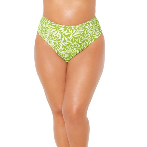 Swimsuits For All Women's Plus Size Shirred High Waist Bikini Bottom - 20,  Tropical : Target