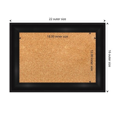 Amanti Art Black Framed Natural Cork Bulletin Board