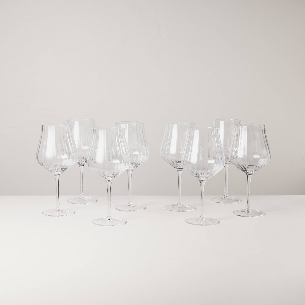 Set of 8 20oz Wine Glasses Clear - Hearth & Hand™ with Magnolia