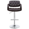 Adjustable Chrome Bar Stool with Upholstered Seat, Modern Tufted Design, Comfortable Seating for Kitchen Islands, Home Bars - 4 of 4