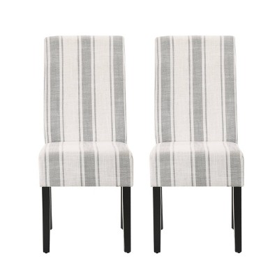 2pk Pertica Contemporary Upholstered Dining Chairs Beige/Espresso - Christopher Knight Home