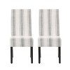 2pk Pertica Contemporary Upholstered Dining Chairs Beige/Espresso - Christopher Knight Home - 2 of 4