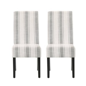 2pk Pertica Contemporary Upholstered Dining Chairs Beige/Espresso - Christopher Knight Home - 1 of 4