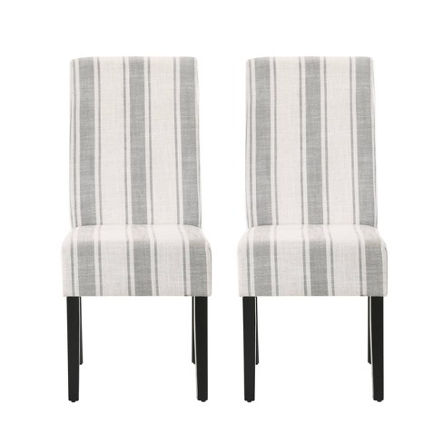 Set of 2) Straight Striped Back Chair