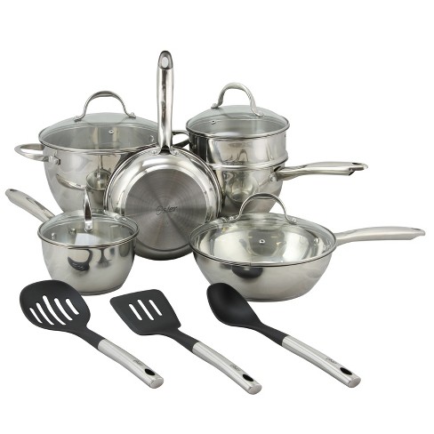 Prestige Everyday Straining Stainless Steel Cookware Set, 3-Piece - Silver