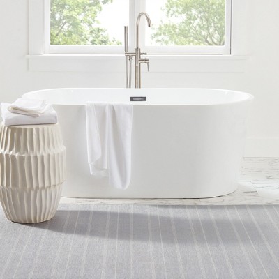 Samson Gray Striped Machine Washable Synthetic Rug 2' x 3'