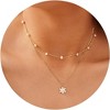 Clotth Layered Pearl Necklace Gold and Silver, Dainty Chain with Daisy Pendant, 925 Sterling Silver and Baroque Pearl Necklace - 4 of 4