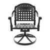 Lyngins 2-Piece Cast Aluminum Outdoor Swivel Chair with All-Weather Cushions, Exquisite Carved Patterns, Patio Accent Chair for Dining/Relaxation - 3 of 4