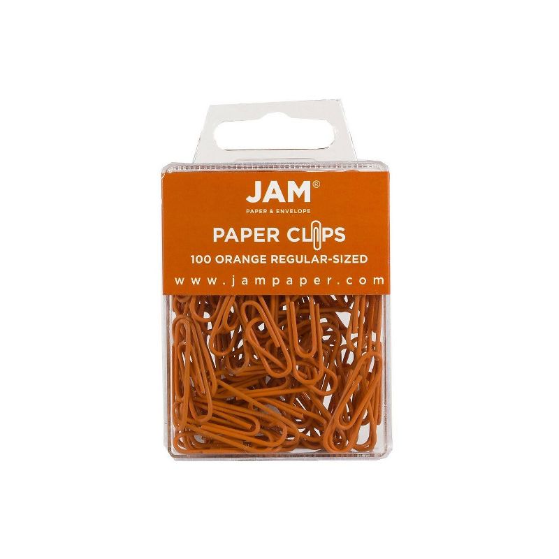 JAM Paper Office Desk Supplies Bundle Orange Small Paper Clips & Small Binder Clips 1 Pack of Each, 2 of 4