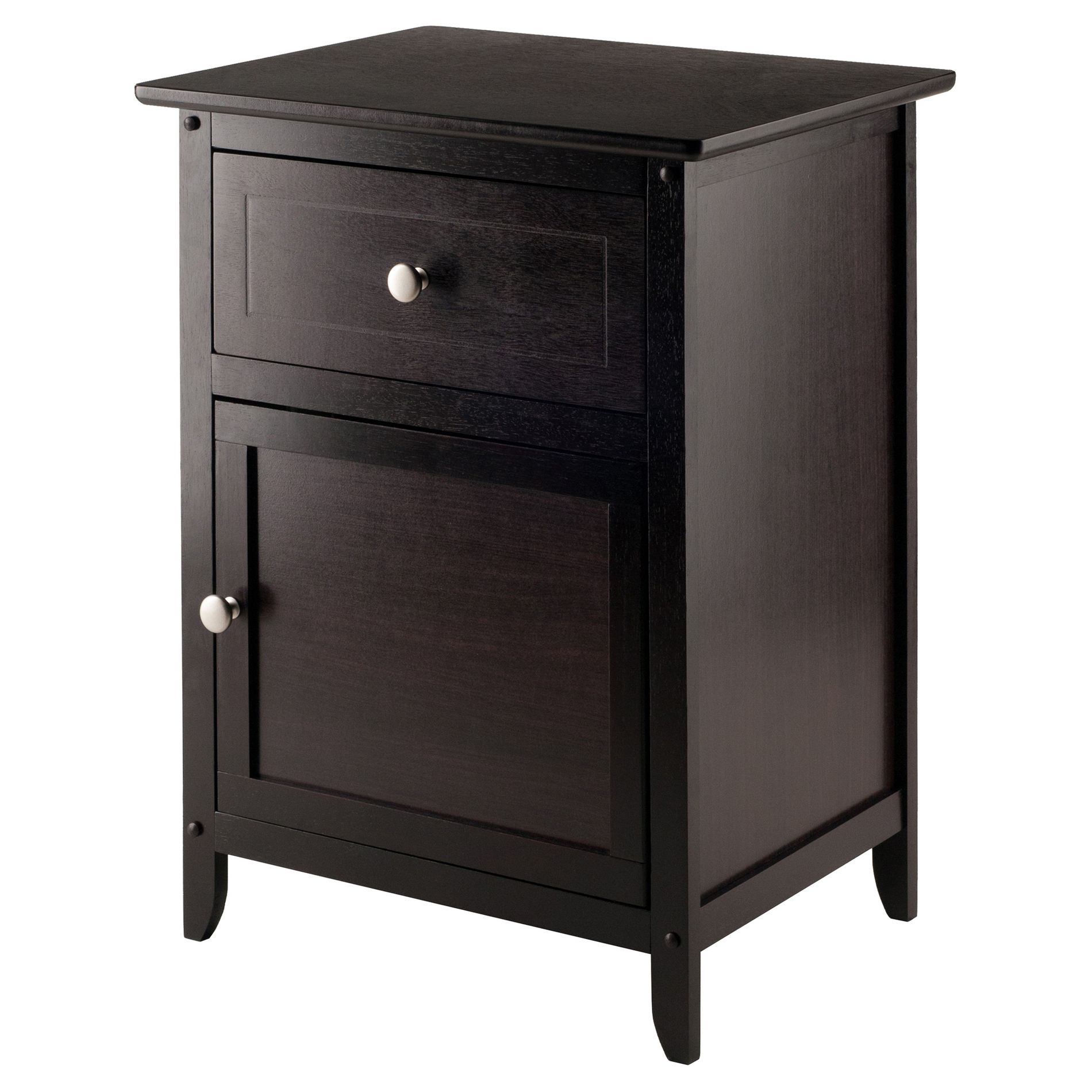 Eugene Nightstand - Espresso - Winsome: Wood Composite Bedside Cabinet with Storage