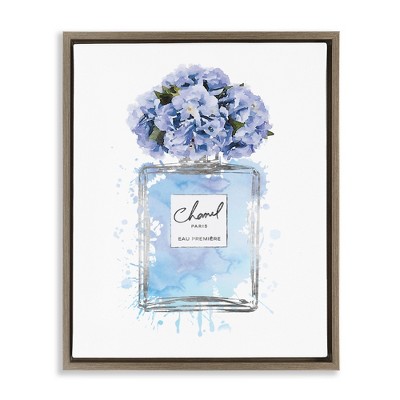 Stupell Industries Blue Flowers Perfume Bottle, 17" x 21"