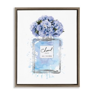 Stupell Industries Blue Flowers Perfume Bottle, 17" x 21" - 1 of 4
