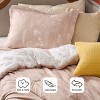Bedsure | 2/3 Pcs Floral Printed Reversible Sage Green Comforter Set Queen Size Soft Designed Plants Pattern Bedding Set - 3 of 4