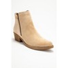 JAYER Beige Suede Leather Double-Zip Block Heel Boot (Women) beige suede 9 Forever & Always Shoes US - 3 of 4
