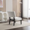 Anybear Tufted Accent Chair with Oversized Seating, White - 3 of 4