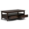 PAGED Vintage Style 2-Tier Wooden Coffee Table with Storage Shelf & Drawers,Mid-Century Cocktail Table Center Table for Living Room - 2 of 4