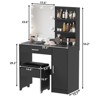 Makeup Vanity with Lighted Mirror & Lots Storage Cabinet, 3 Lighting Modes - 2 of 4