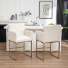 SEYNAR Mid Century Modern Velvet Accent Armrest 27-inch Tall Bar Stool Set of 2 with Metal Frame - 2 of 4