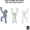 Umbra Buddy Wall Hooks – Decorative Wall Mounted Coat Hooks for Hanging Coats, Scarves, Bags, Purses, Backpacks Set of 3, Light Multicolored - 4 of 4