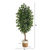 Nearly Natural 8-ft Ficus Artificial Tree with Handmade Natural Jute and Cotton Planter - 2 of 4