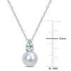 EVERLY JEWELRY  |   Sterling Silver 3/8 CT TGW Aquamarine & 8.5 - 9 MM Cultured Freshwater  Pearl Fashion Pendant With Chain - 2 of 2