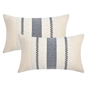 REGALWOVEN Patchwork Fade-Resistant Striped Woven Decorative Throw Pillow Covers 2 Pcs - 1 of 4