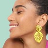 SOHI Women's Yellow Leaf Drop Earrings - 3 of 3