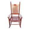 Aghana Digitals Solid Populus Wood Porch Rocker Chair with Wide Seat & Armrest, Brown Painted, - 2 of 4