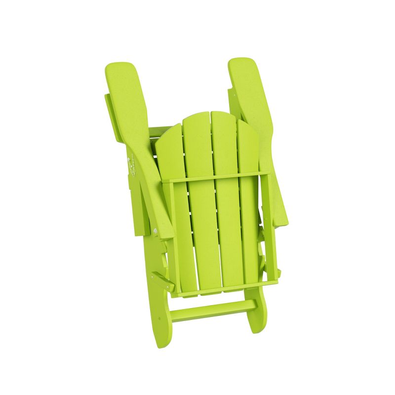 WestinTrends Malibu HDPE Outdoor Patio Folding Poly Adirondack Chair with Ottoman and Side Table (3-Piece), 4 of 7