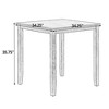CAVINAS 5 Piece Retro-style Dining Table Set,Wooden Bar Table and Chairs Set for 3 Chairs with Breakfast,Dining Table Set for Kitchen,Gray - 3 of 4