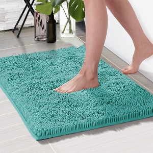 Deconovo Plush Chenille Bath Rug Non-Slip, Washable Comfort Mat - 1 of 4