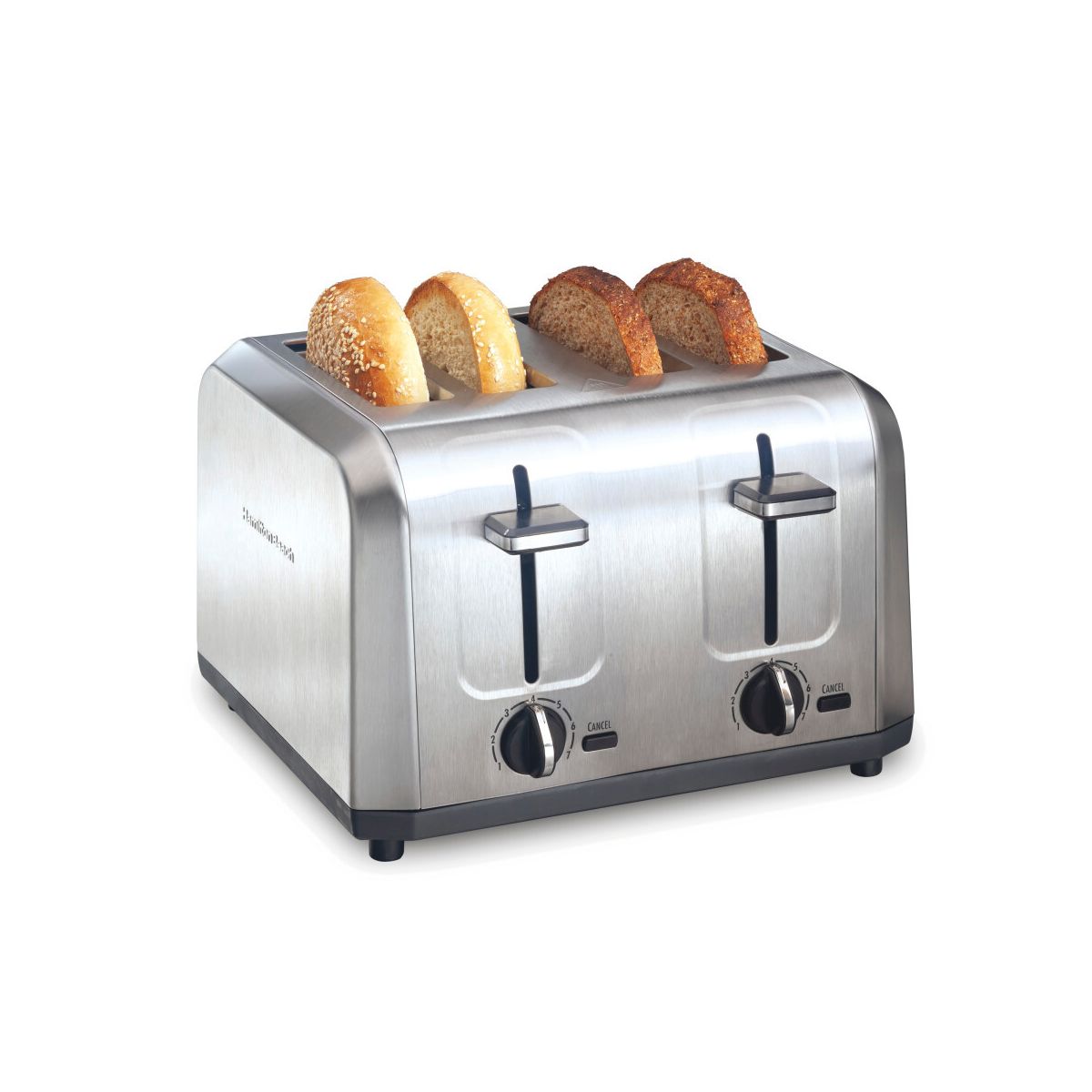 Hamilton Beach 4 Slice Toaster Brushed Stainless Steel - 24714: Automatic Shut-Off, 1500W, Double Toaster, Silver