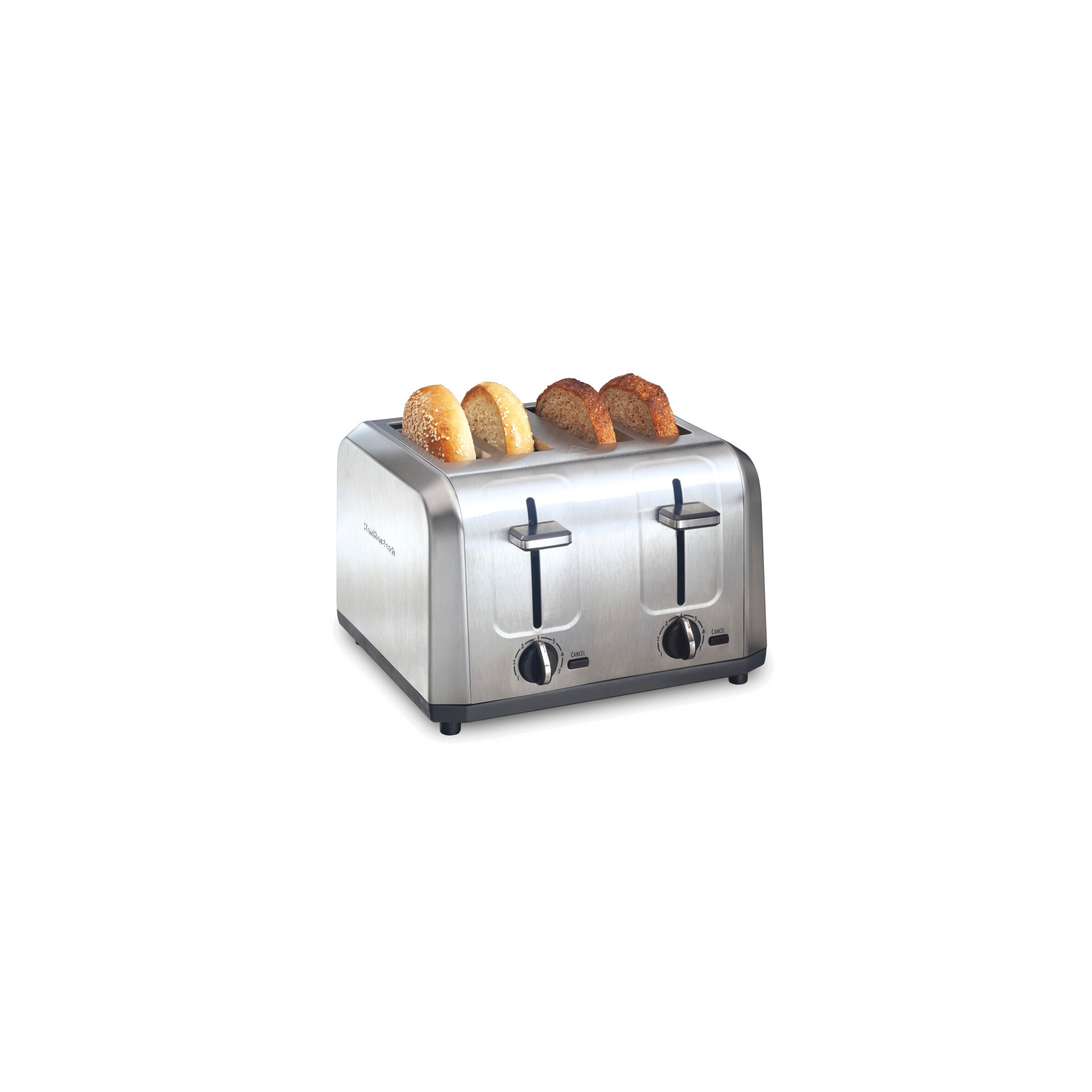 Hamilton Beach 4 Slice Toaster Brushed Stainless Steel - 24714: Automatic Shut-Off, 1500W, Double Toaster, Silver