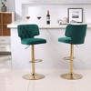 2pcs Bar Stools Modern Counter Height Bar Stools with Back Upholstered Swivel Adjustable Barstools for Kitchen Island Restaurant Emerald - 4 of 4